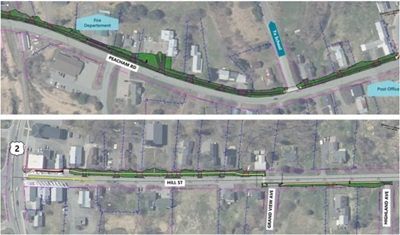 Concept drawing of Peacham Road shared pathway and Hill Street sidewalk