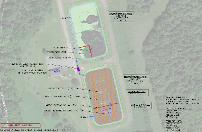 Diagram of sludge collection ponds with covered option